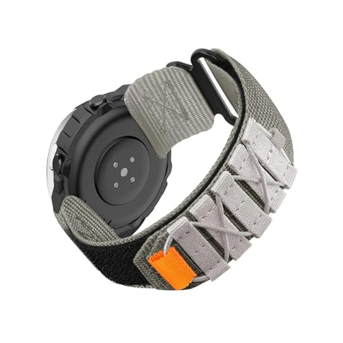 Buntes Nylonband, passend for Huami Amazfit T Rex 2 3 Pro Ersatzarmband(Grey,FOR T-REX 2_L) von EMAIGlPO