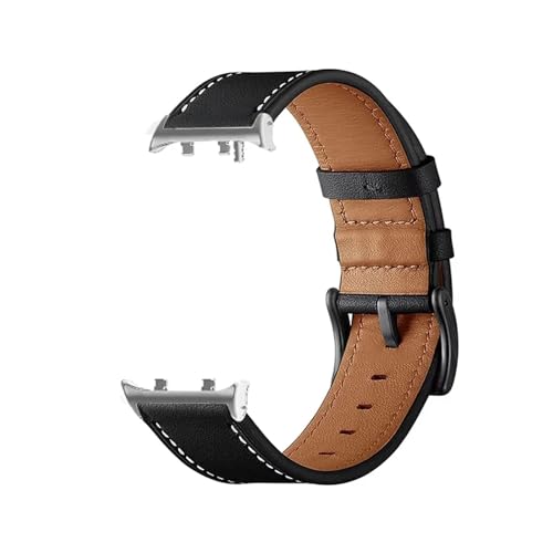 EMAIGlPO Atmungsaktives Lederarmband, passend for Huawei Watch D2, Ersatzarmband(Black-silver) von EMAIGlPO