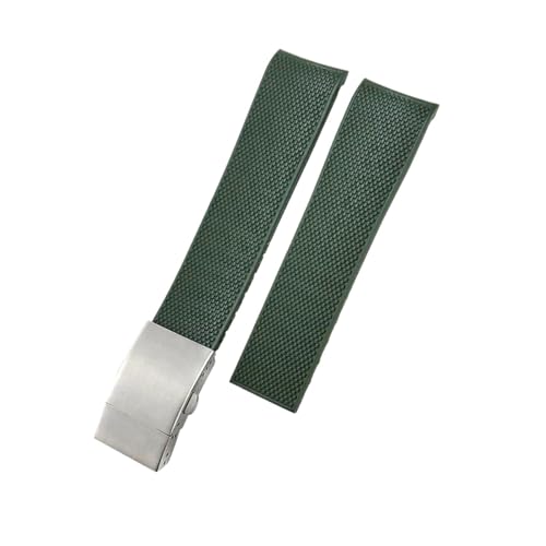 EMAIGlPO Gummi-Armband passend for Longines Hydroconquest L3 Conquest wasserdichtes Uhrenarmband(Green Silver,19mm) von EMAIGlPO