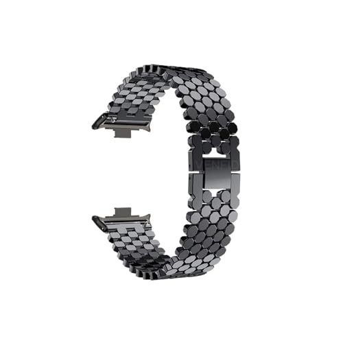 EMAIGlPO Metall-Uhrenarmband passend for Xiaomi Mi Band 9 8 Pro, Edelstahl-Armbandschlaufe, passend for Redmi Watch 5 4 Ersatz(Black,For Mi Band 8 Pro) von EMAIGlPO