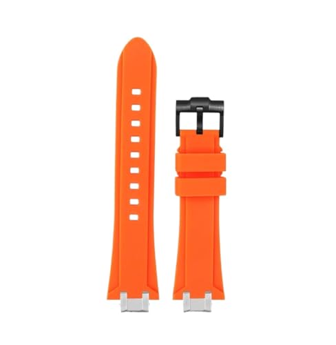 EMAIGlPO Modifizierter Stahladapter-Silikonband passend for Maurice Lacroix Aikon AI6008 AI6007 6038 AI6058(Orange-black pin,For AI1018) von EMAIGlPO
