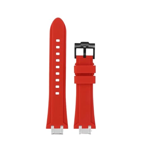 EMAIGlPO Modifizierter Stahladapter-Silikonband passend for Maurice Lacroix Aikon AI6008 AI6007 6038 AI6058(Red-black pin,For AI1108) von EMAIGlPO