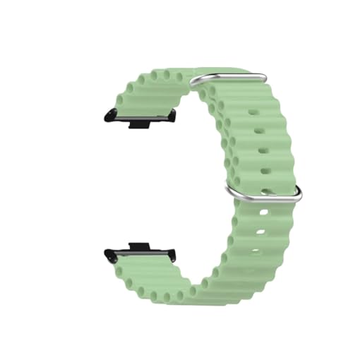 EMAIGlPO Ozean Silikon Armband Fit for Xiaomi Band 9 Pro/Band 8 Pro Uhr Sport Armband Fit for Redmi Uhr 4 armband Zubehör Correa(Light Green) von EMAIGlPO