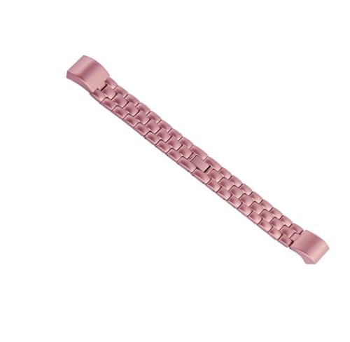 EMAIGlPO Passend for Fitbit Alta-Armband, Edelstahl-Kettenarmband mit drei Perlen, passend for Alta Slim-Armband mit Drachenmuster(Rose pink) von EMAIGlPO