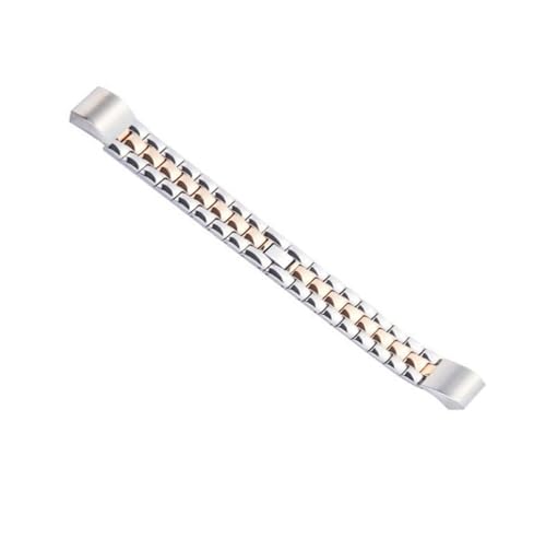 EMAIGlPO Passend for Fitbit Alta-Armband, Edelstahl-Kettenarmband mit drei Perlen, passend for Alta Slim-Armband mit Drachenmuster(Silver-rose gold) von EMAIGlPO