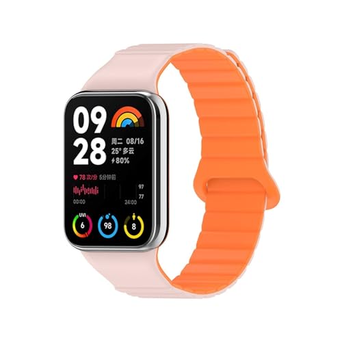 EMAIGlPO Passend for Xiaomi Armband 9/8 Pro Silikonband Passend for Redmi Watch4 Armband Armbandband(Pink-orange) von EMAIGlPO