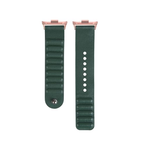 EMAIGlPO Passend for Xiaomi Band 8/9 Pro Echtlederarmband Passend for Redmi Watch4 Armband Armband(Rose gold-Green) von EMAIGlPO