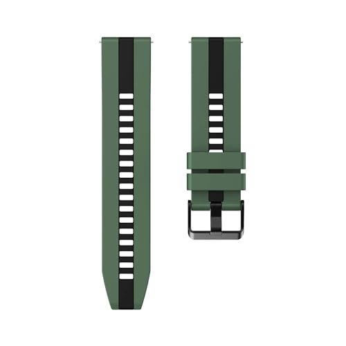 EMAIGlPO Weiches Gummiband passend for CMF Watch Pro 2, perforiertes, atmungsaktives Silikon-22-mm-Armband, geeignet(Green-Black,For CMF Pro2) von EMAIGlPO