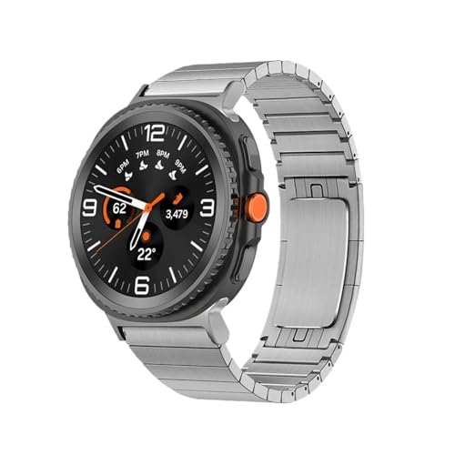 Edelstahl-Gliederband passend for Samsung Galaxy Watch 8 Ultra 2 / Galaxy ULTRA 7 47 mm, lückenloses Armband, Zubehör(Silver,For Galaxy 7 Ultra 47mm) von EMAIGlPO