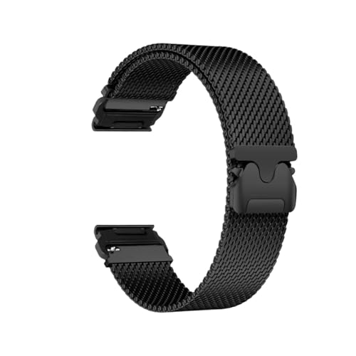 Edelstahlarmband passend for Garmin Fenix ​​8 7X 7 Pro Fenix ​​6X 5X 5Plus Tactix 7 Forerunner 965 955 Quick Fit Armband(Black,For Garmin Feinx7X 7XPro) von EMAIGlPO