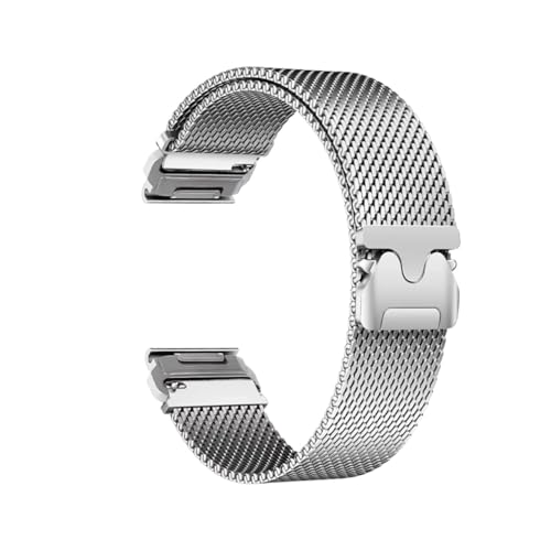 Edelstahlarmband passend for Garmin Fenix ​​8 7X 7 Pro Fenix ​​6X 5X 5Plus Tactix 7 Forerunner 965 955 Quick Fit Armband(Silver,For Garmin Feinx7X 7XPro) von EMAIGlPO
