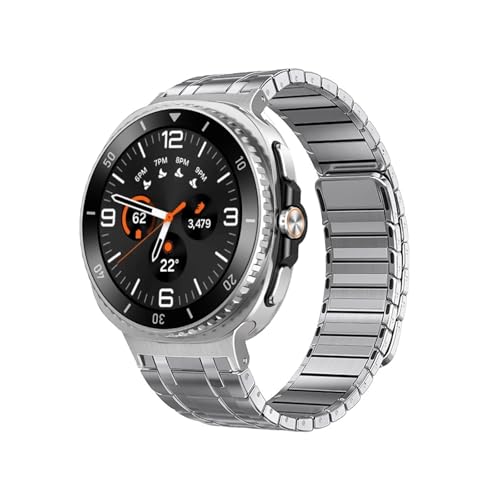 Edelstahlarmband passend for Samsung Galaxy Watch 8 40/44 mm 8 Classic Band Strap(Silver,For Galaxy 8 44mm 40mm) von EMAIGlPO