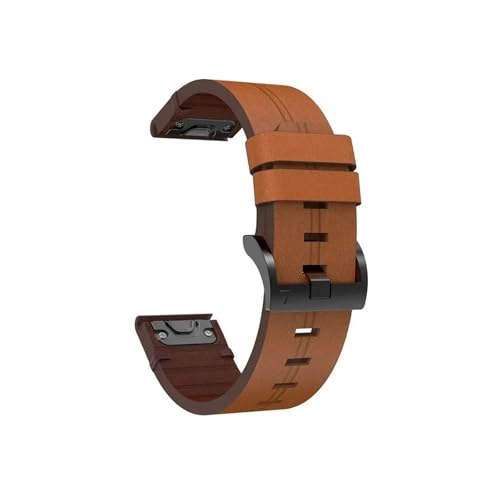 Fit for Garmin Fenix ​​8 7 6 5 3HR 47mm Band Fit for Fenix ​​8 7X 6X 5X 51mm Epix Pro Armband Echtes Leder QuickFit 22mm 26mm Band(Brown,For Garmin Fenix 8 47mm) von EMAIGlPO