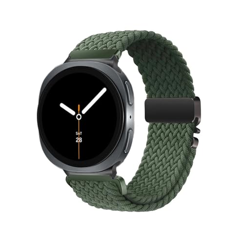 Geflochtenes Nylon-Schlaufenband passend for Samsung Galaxy Watch 8 Classic 46 mm 40/44 mm Armband mit Fallschirmschnalle(Army green,For Galaxy Watch 8 40mm) von EMAIGlPO