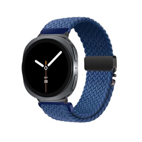 Geflochtenes Nylon-Schlaufenband passend for Samsung Galaxy Watch 8 Classic 46 mm 40/44 mm Armband mit Fallschirmschnalle(Blue,For Watch 8 Classic 46mm) von EMAIGlPO