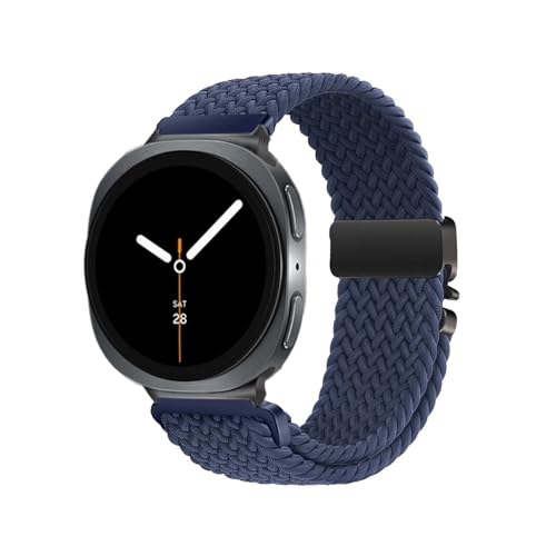 Geflochtenes Nylon-Schlaufenband passend for Samsung Galaxy Watch 8 Classic 46 mm 40/44 mm Armband mit Fallschirmschnalle(Deep blue,For Watch 8 Classic 46mm) von EMAIGlPO
