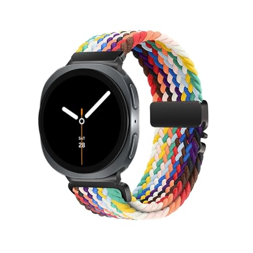 Geflochtenes Nylon-Schlaufenband passend for Samsung Galaxy Watch 8 Classic 46 mm 40/44 mm Armband mit Fallschirmschnalle(Official rainbow,For Galaxy Watch Ultra) von EMAIGlPO