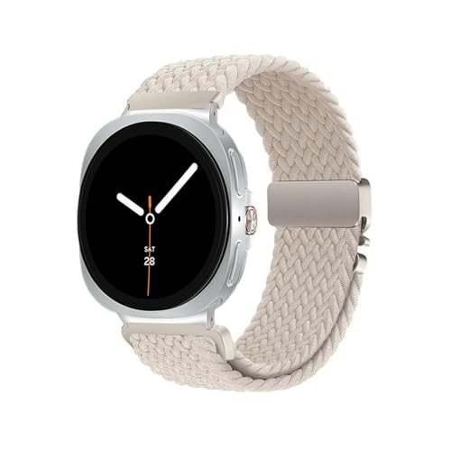 Geflochtenes Nylon-Schlaufenband passend for Samsung Galaxy Watch 8 Classic 46 mm 40/44 mm Armband mit Fallschirmschnalle(Starlight,For Galaxy Watch 8 44mm) von EMAIGlPO