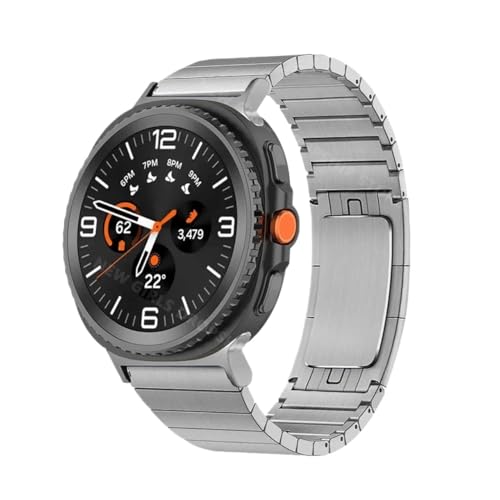 Herren-Edelstahlarmband passend for Samsung Galaxy Watch 8/8 Classic 46 mm 44 mm 40 mm/Ultra 47 mm Business-Armband(Silver,For Galaxy 8Classic 46mm) von EMAIGlPO