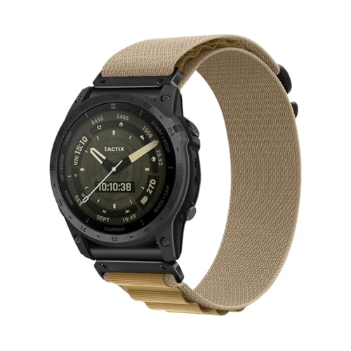 High Mountain Loop Schnellverschlussband Passend for Garmin Fenix8 5X 6X 7Xpro(Khaki,22mm) von EMAIGlPO