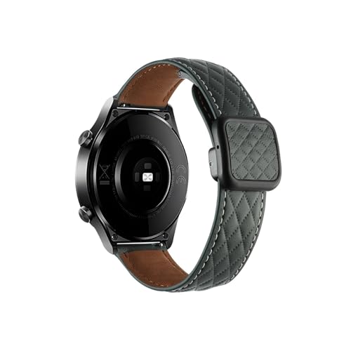 Kuh Leder Armband Fit for Huawei Uhr GT4 GT3 GT2 Pro Armband Fit for Huawei Uhr 4 Pro 22mm 20mm 18mm Armband Sport Gürtel(Dark Green A,18mm) von EMAIGlPO