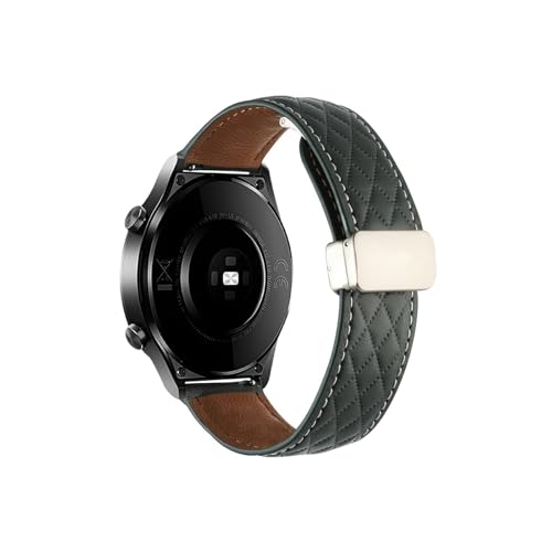 Kuh Leder Armband Fit for Huawei Uhr GT4 GT3 GT2 Pro Armband Fit for Huawei Uhr 4 Pro 22mm 20mm 18mm Armband Sport Gürtel(Dark Green B,20mm) von EMAIGlPO