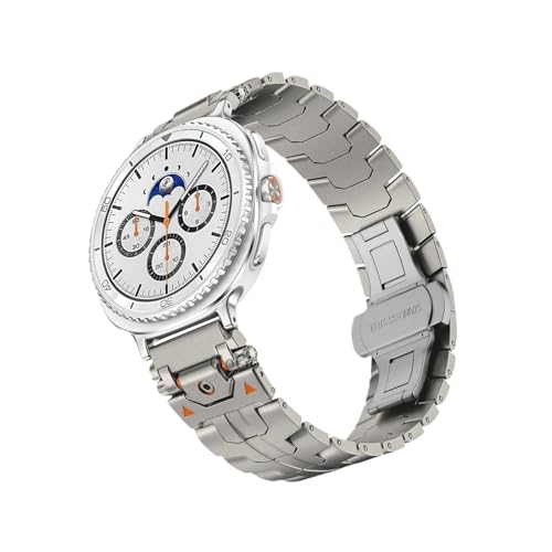 Metall-Edelstahlband passend for Samsung Galaxy Watch 8 Classic 46 mm 40 mm 44 mm Armband(Titanium Style 1,For Watch 8 Classic 46mm) von EMAIGlPO