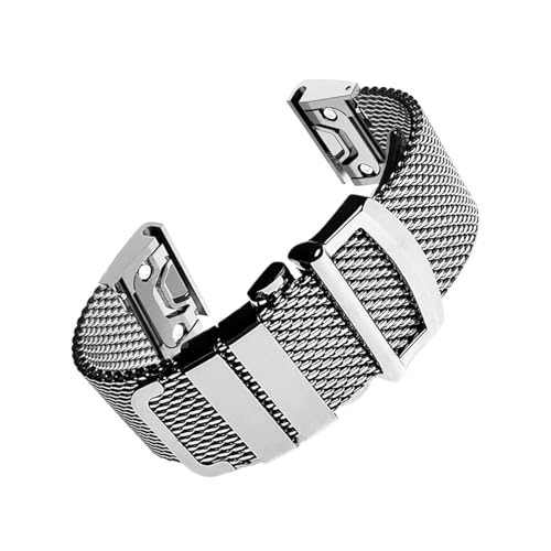 Milanese Uhrenarmband passend for Garmin Tactix 7Pro Fenix ​​7X 6X 7 5 6 Pro 5X 3HR Metallarmband 22mm 26mm(Silver-Silver,For Garmin 26mm) von EMAIGlPO