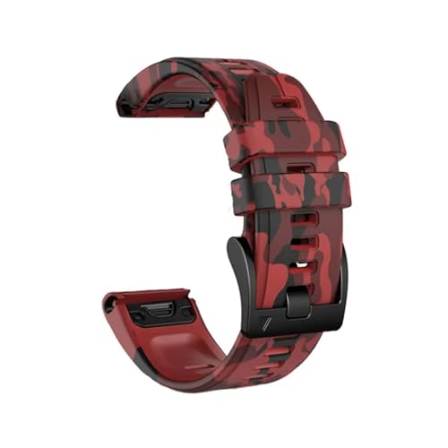 Passend for Garmin Fenix8 7X/6X Flytime Strap Quick Release Silikon Strap(Red,22mm) von EMAIGlPO