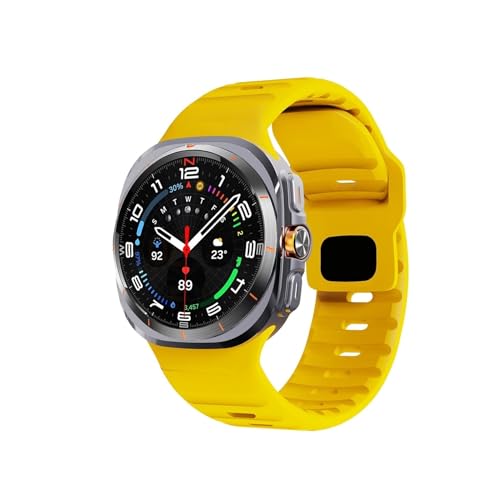 Passend for Samsung Galaxy Watch 7 Ultra Armband 47 mm. Zubehör Sport-Silikon-Armband. Passend for Samsung Galaxy Watch Ultra Band 47 mm(Racing Yellow) von EMAIGlPO
