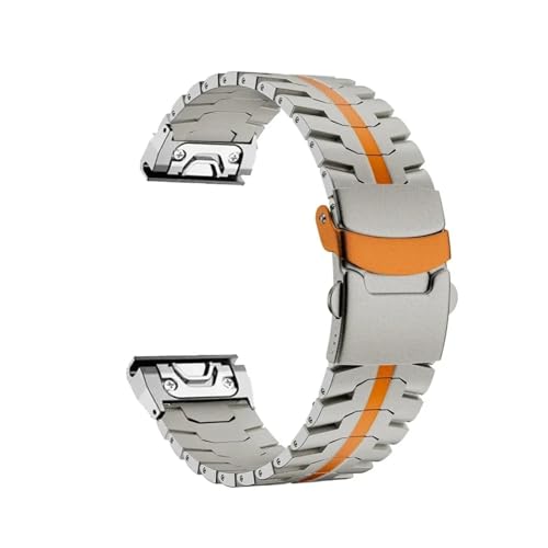 Quick Fit 22 26 Mm Titanarmband Passend For Garmin Fenix ​​8 51 Mm 7 7X 6 6X Pro Enduro 3 5 5X Plus Tactix 7 Edelstahlarmband(Titanium orange,22MM_STAINLESS STEEL BAND) von EMAIGlPO