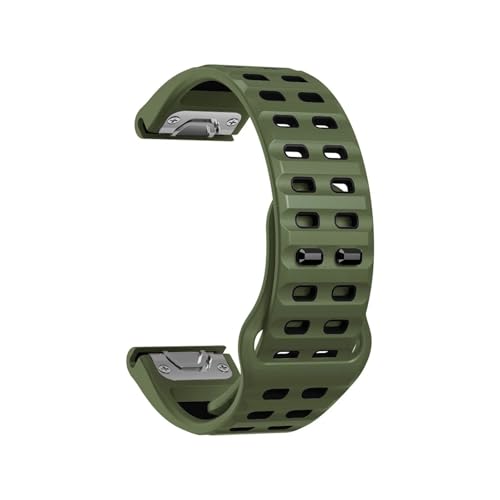 Quick Fit Band passend for Garmin Fenix ​​8/7/7X/6X/6 Pro/5X/5 Plus 22 mm 26 mm Gurt for Epix Pro Gen 2 47 mm 51 mm Silikonarmband(Army green-Black,22mm For Fenix 7 7Pro) von EMAIGlPO