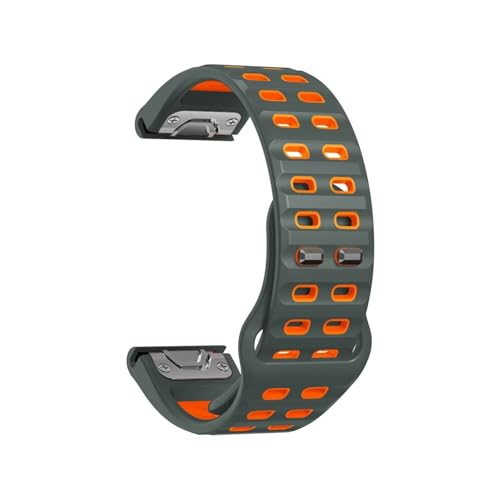 Quick Fit Band passend for Garmin Fenix ​​8/7/7X/6X/6 Pro/5X/5 Plus 22 mm 26 mm Gurt for Epix Pro Gen 2 47 mm 51 mm Silikonarmband(Black-orange,26mm Fenix5X 5XPlus) von EMAIGlPO