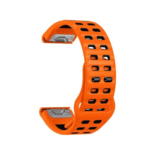 Quick Fit Band passend for Garmin Fenix ​​8/7/7X/6X/6 Pro/5X/5 Plus 22 mm 26 mm Gurt for Epix Pro Gen 2 47 mm 51 mm Silikonarmband(Orange-Black,26mmEpix Pro 2 51mm) von EMAIGlPO