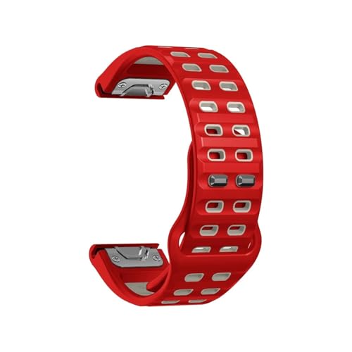 Quick Fit Band passend for Garmin Fenix ​​8/7/7X/6X/6 Pro/5X/5 Plus 22 mm 26 mm Gurt for Epix Pro Gen 2 47 mm 51 mm Silikonarmband(Red-white,26mmEpix Pro 2 51mm) von EMAIGlPO