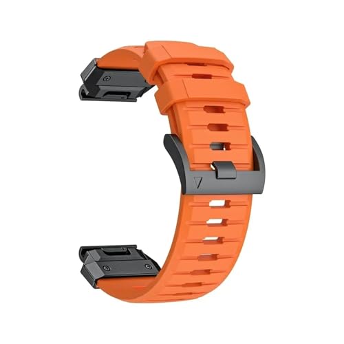 Quick Fit Fluorkautschukband passend for Garmin Fenix ​​8 7X 7 Pro Epix Pro Gen 2 22 mm 26 mm 47 mm 51 mm//Fenix ​​6 6X Pro 5X Plus Uhrenarmband(Orange,QuickFit 26mm) von EMAIGlPO
