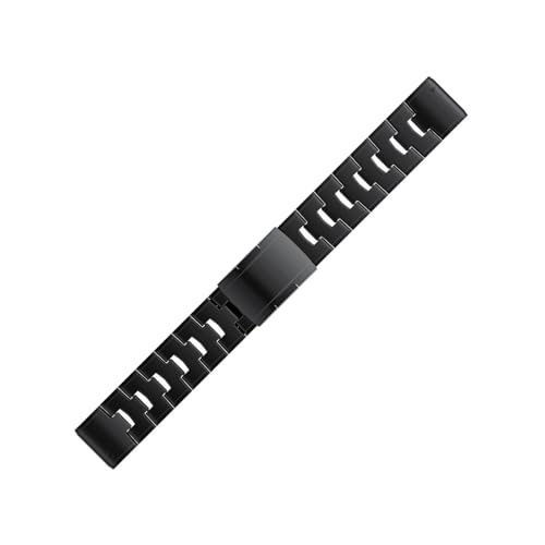 Quick Fit Uhrenarmband aus Titanmetall passend for Garmin Fenix8 7X 7 6X Pro 5X Plus/Instinct/Epix Armband(Black,Quick Fit 22mm) von EMAIGlPO