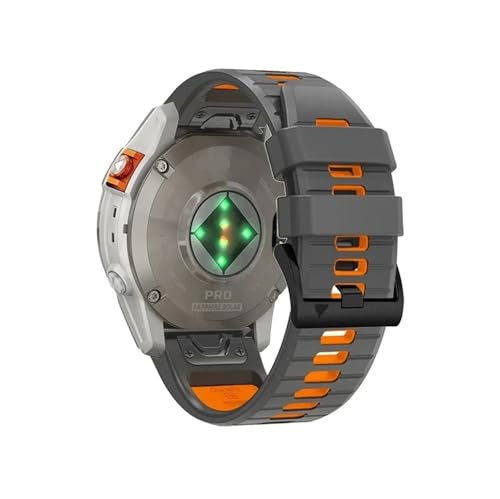 QuickFit 22 mm 26 mm Sportuhrenarmband passend for Garmin Fenix ​​8 E/Fenix8 47 mm 51 mm/Enduro 3 Ersatz-Silikonarmband(Carbon Gray Orange 2,QuickFit 22mm) von EMAIGlPO
