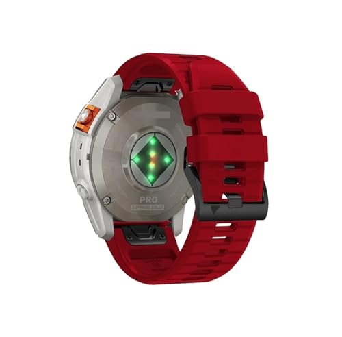 QuickFit 22 mm 26 mm Sportuhrenarmband passend for Garmin Fenix ​​8 E/Fenix8 47 mm 51 mm/Enduro 3 Ersatz-Silikonarmband(Red 2,QuickFit 26mm) von EMAIGlPO
