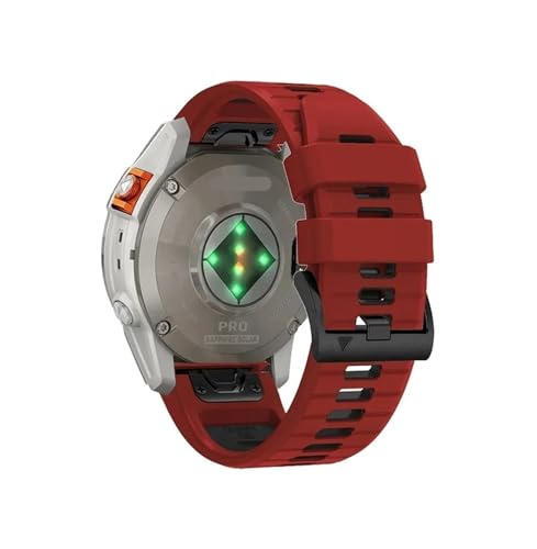 QuickFit 22 mm 26 mm Sportuhrenarmband passend for Garmin Fenix ​​8 E/Fenix8 47 mm 51 mm/Enduro 3 Ersatz-Silikonarmband(Red Black 2,QuickFit 22mm) von EMAIGlPO
