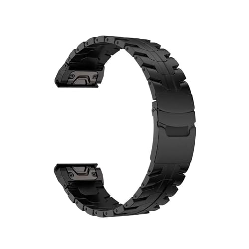 QuickFit 26mm Metall Strap Fit for Garmin Fenix ​​8 51mm 7 7X 6 6X Pro 3 5 5X Plus edelstahl Band Armband Bel(Black,26mm For Fenix 5X 5XPlus) von EMAIGlPO