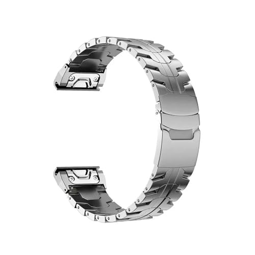 QuickFit 26mm Metall Strap Fit for Garmin Fenix ​​8 51mm 7 7X 6 6X Pro 3 5 5X Plus edelstahl Band Armband Bel(Silver,26mm For Fenix 7X 7XPro) von EMAIGlPO