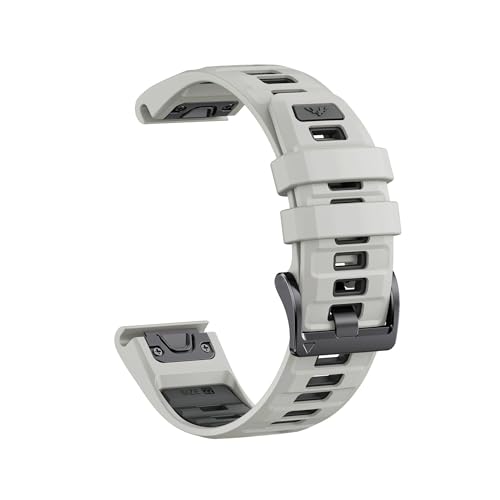 QuickFit zweifarbiges Silikonarmband passend for Garmin Fenix ​​E 8 47mm 51mm 7 7X 6 6X/Epix Pro/Enduro 3(Misty gray ink gray,QuickFit 22mm) von EMAIGlPO