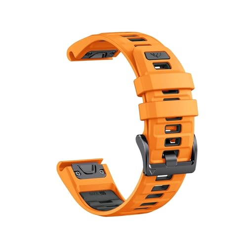 QuickFit zweifarbiges Silikonarmband passend for Garmin Fenix ​​E 8 47mm 51mm 7 7X 6 6X/Epix Pro/Enduro 3(Orange ink gray,QuickFit 22mm) von EMAIGlPO