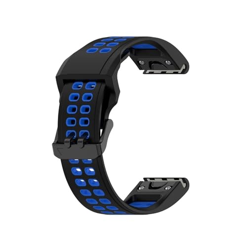 Schnellverschluss-Armband passend for Garmin Fenix ​​8 43 47 51 7X 6X 5X, Silikonarmband, passend for Fenix ​​5 6 7 Forerunner 935(Black blue,22MM) von EMAIGlPO