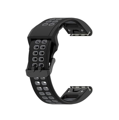 Schnellverschluss-Armband passend for Garmin Fenix ​​8 43 47 51 7X 6X 5X, Silikonarmband, passend for Fenix ​​5 6 7 Forerunner 935(Black grey,For Fenix 8 43MM) von EMAIGlPO