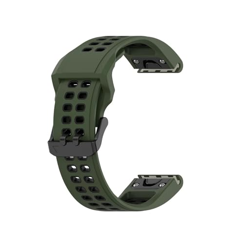 Schnellverschluss-Armband passend for Garmin Fenix ​​8 43 47 51 7X 6X 5X, Silikonarmband, passend for Fenix ​​5 6 7 Forerunner 935(Green black,For Fenix 8 51MM) von EMAIGlPO