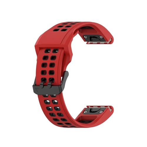 Schnellverschluss-Armband passend for Garmin Fenix ​​8 43 47 51 7X 6X 5X, Silikonarmband, passend for Fenix ​​5 6 7 Forerunner 935(Red black,For Fenix 8 51MM) von EMAIGlPO