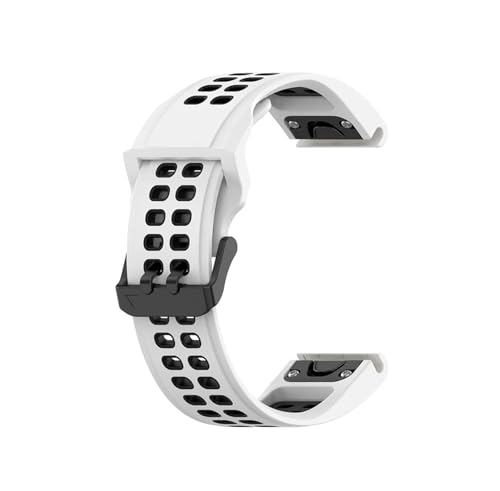 Schnellverschluss-Armband passend for Garmin Fenix ​​8 43 47 51 7X 6X 5X, Silikonarmband, passend for Fenix ​​5 6 7 Forerunner 935(White black,For Fenix 8 47MM) von EMAIGlPO