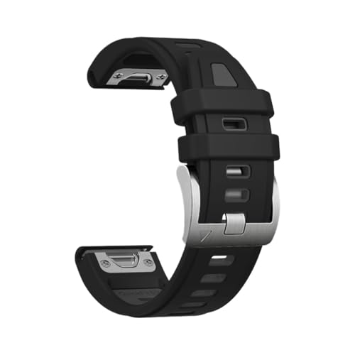 Silikon-Uhrenarmband, 20 mm, passend for Garmin Fenix ​​8 43 mm, 6S Pro, 7S Pro, 5S Plus/Epix Pro Gen 2, 42 mm(Black Grey,For Fenix 5S 5S Plus) von EMAIGlPO